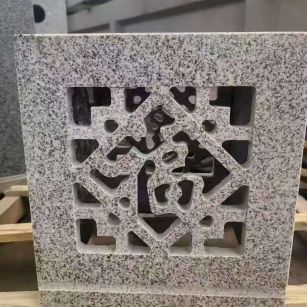 焦作 芝麻白花岗岩镂空雕花灯笼
