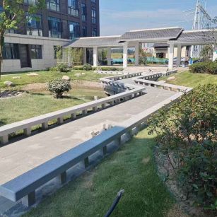 焦作 芝麻灰小区坐凳&栏杆安装效果