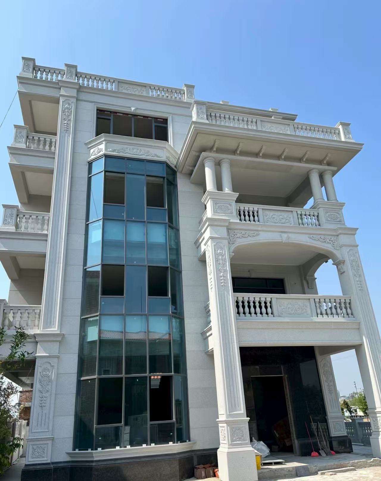 焦作 芝麻白花岗岩别墅外墙干挂效果展示