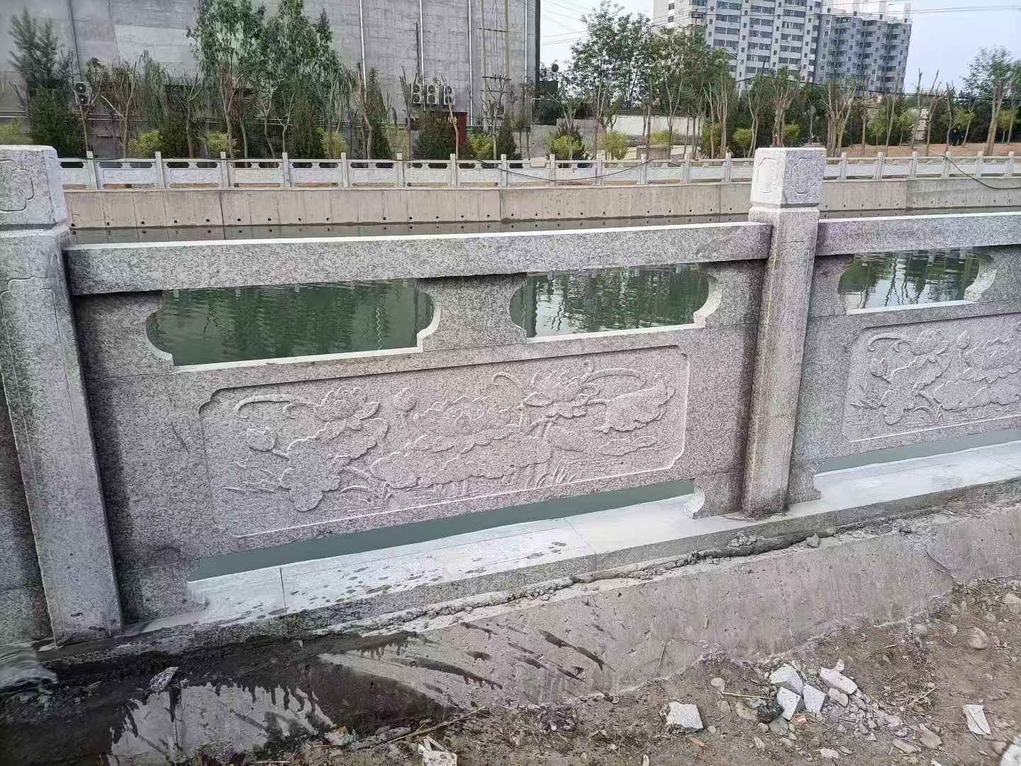 焦作 芙蓉白大花桥梁、河道，石材栏杆、围栏、护栏