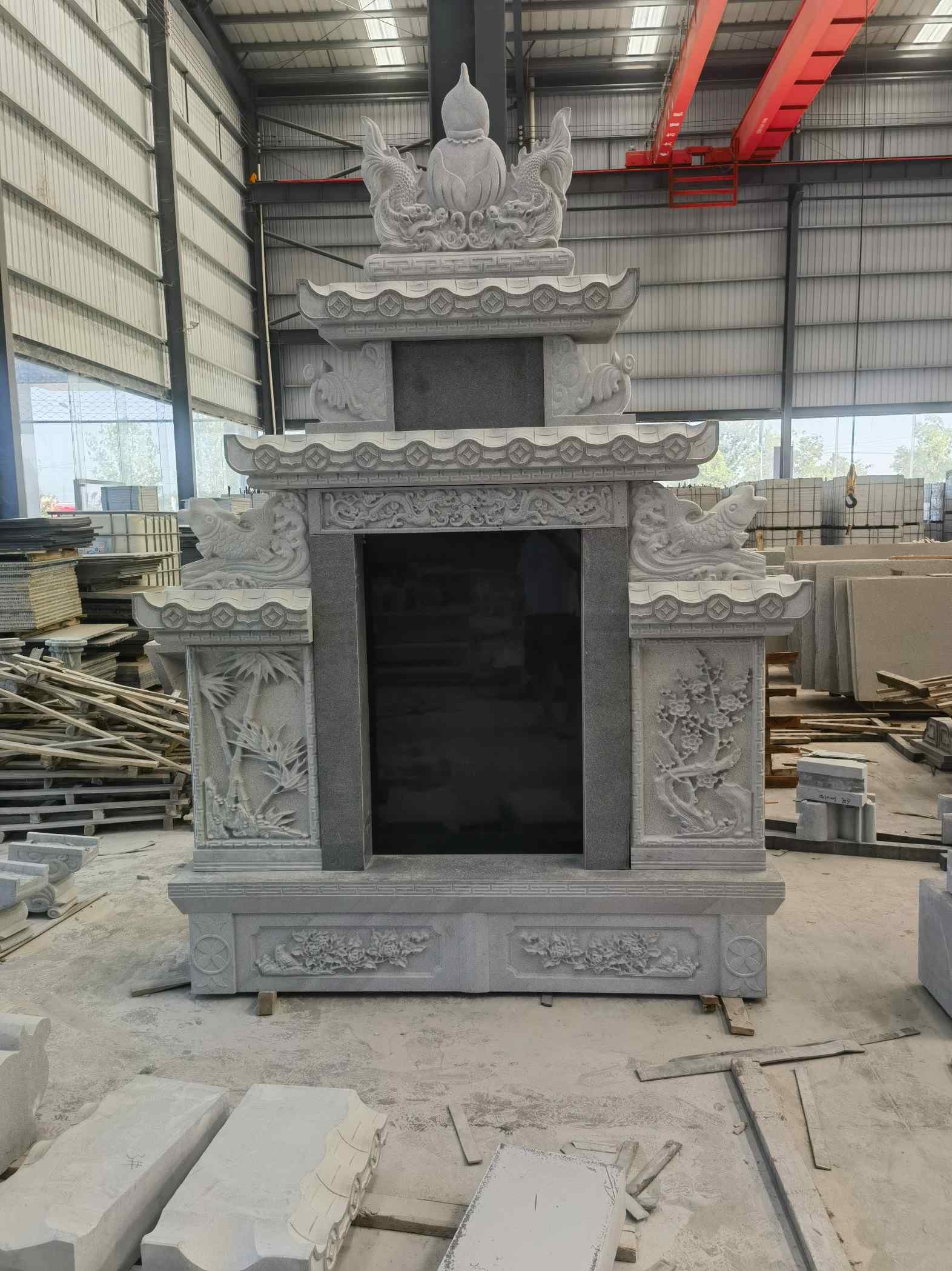 焦作 芝麻灰高档墓碑、土墓，一套也支持定做