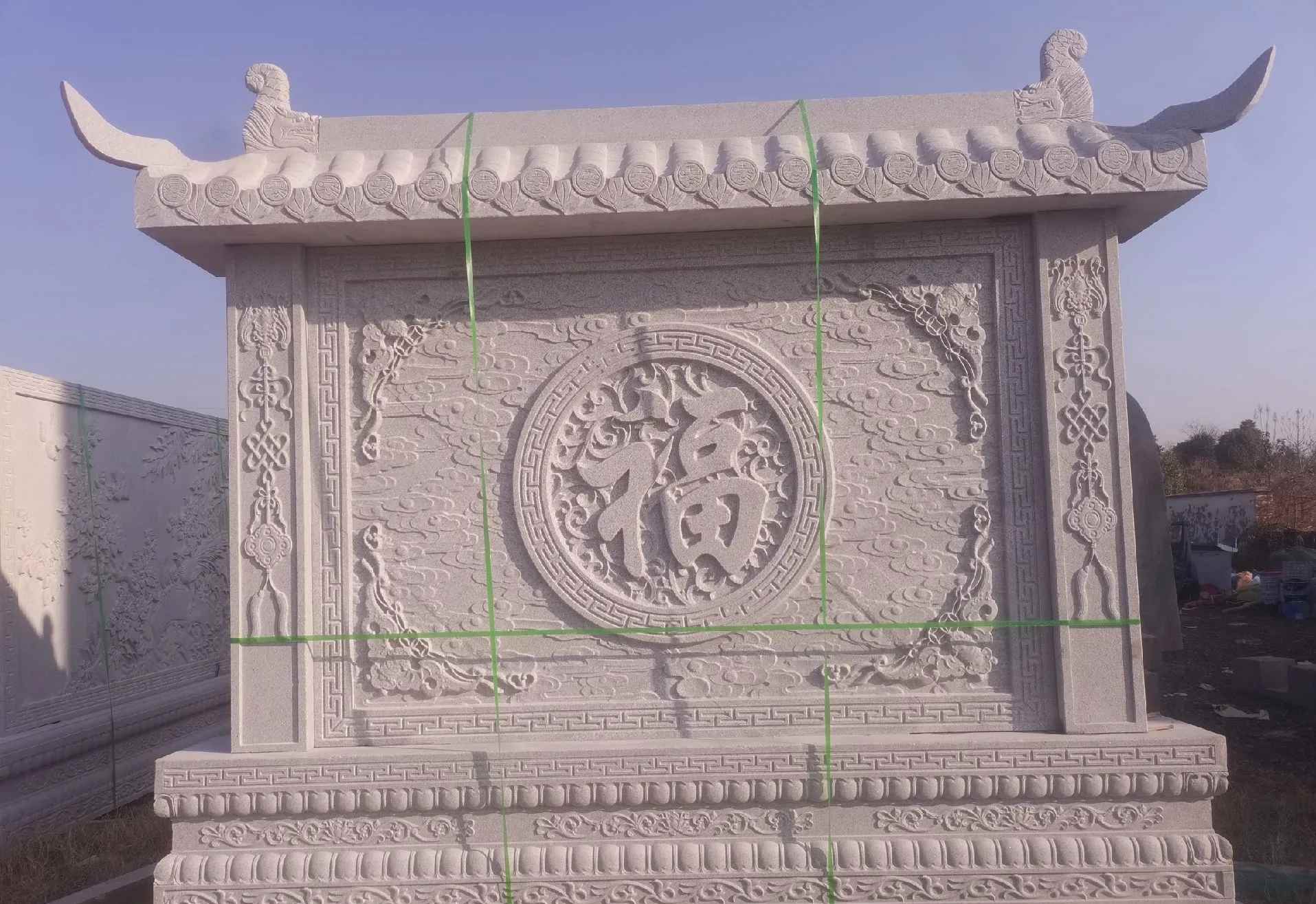 焦作 芝麻白花岗岩屏风，照壁，影壁